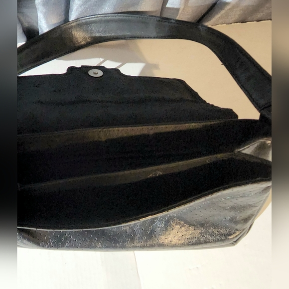 NWOT Y2k kenneth cole black leather shoulder bag - Picture 4 of 14